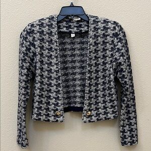 St. John Navy and Cream Knit Sweater Women Size 10